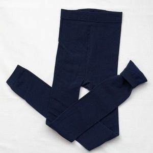 Jia Xin Fleece Lined Blue Footless Tights